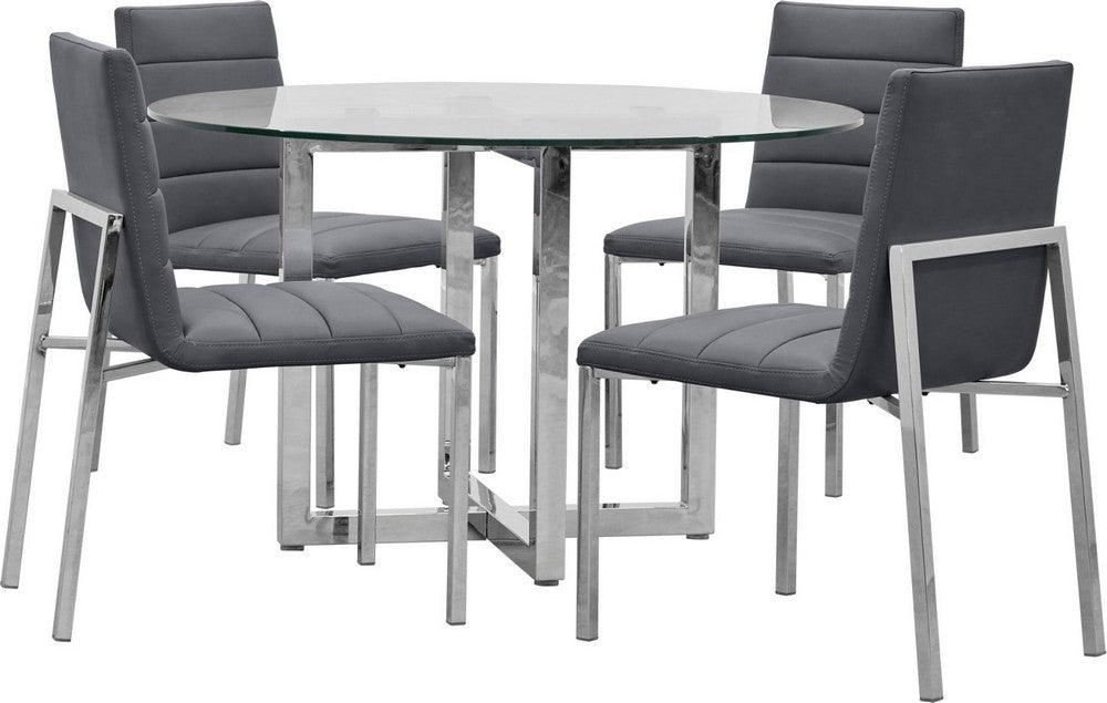 Modus Furniture - Amalfi Metal Back Chair in Cobalt Leather - 1AE866M_1 view 3