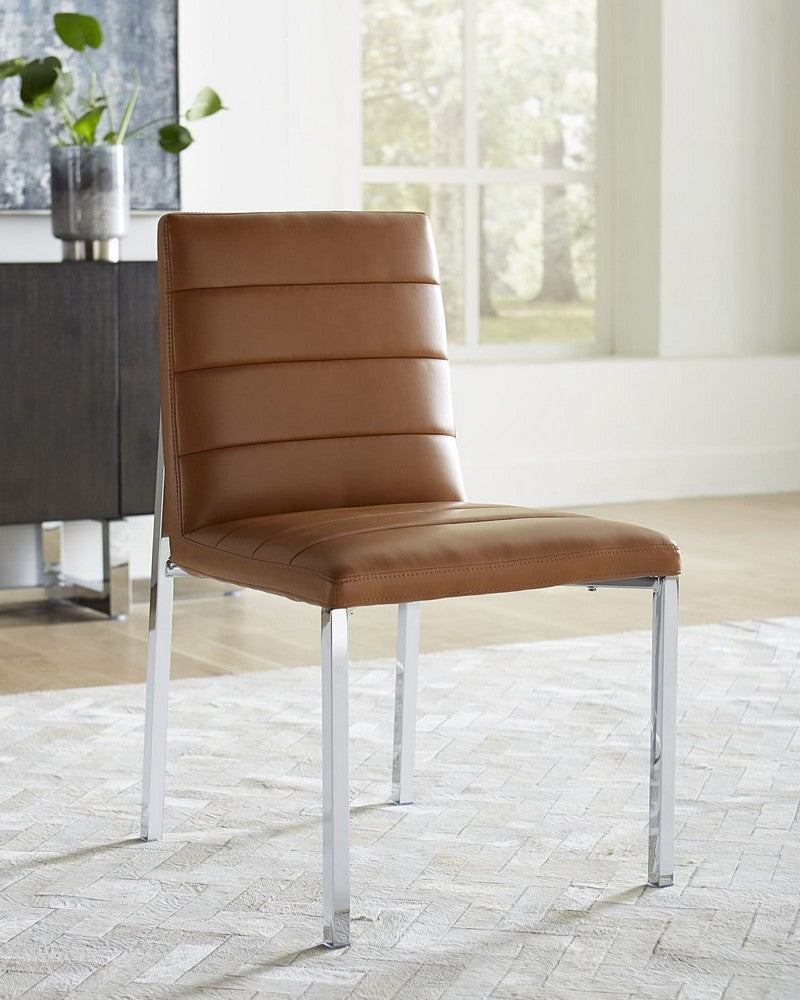 Modus Furniture - Amalfi Metal Back Chair in Cognac Leather Set of 2 - 1A8366M_2 view 3