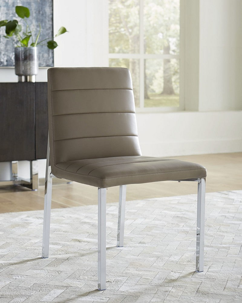 Modus Furniture - Amalfi Metal Back Chair in Taupe Leather Set of 2 - 1AE266M_2 view 2
