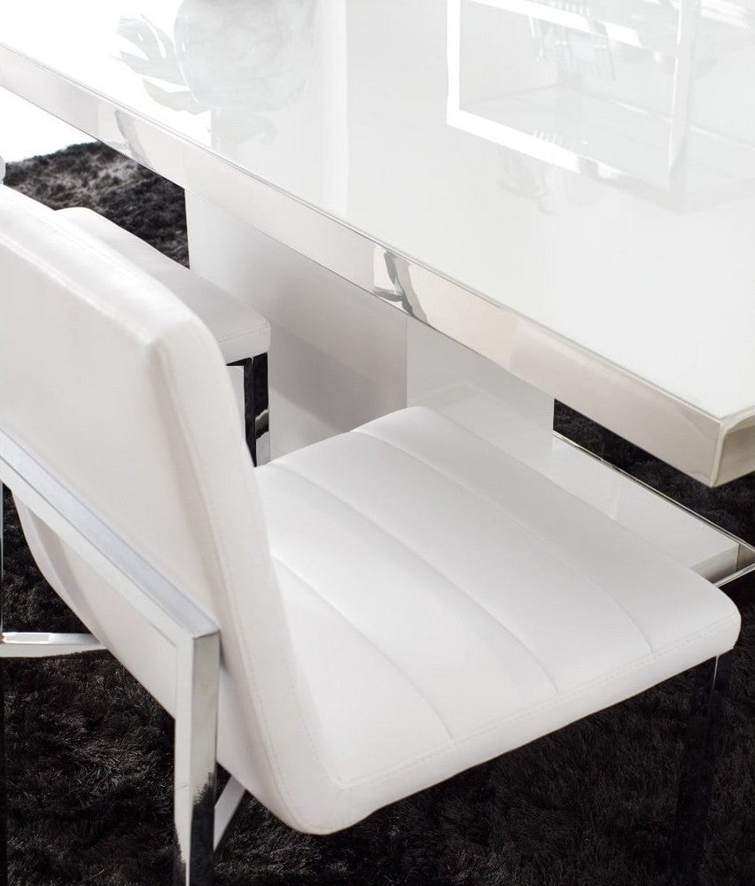 Modus Furniture - Amalfi Metal Back Chair in White Leather - 1AA466M_1 view 3