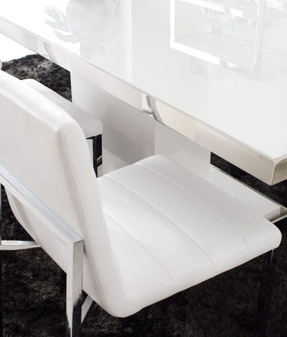Modus Furniture - Amalfi Metal Back Chair in White Leather Set of 2 - 1AA466M_2 view 3