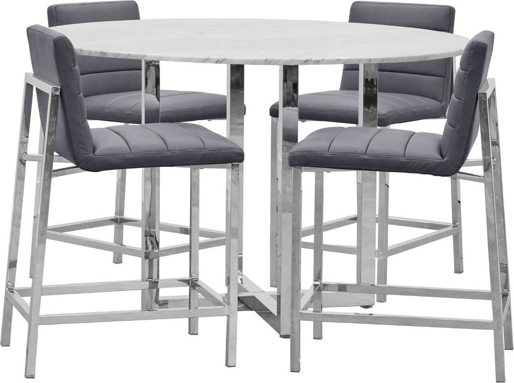 Modus Furniture - Amalfi Metal Back Counter Stool in Cobalt Leather - 1AE870M_1 view 3