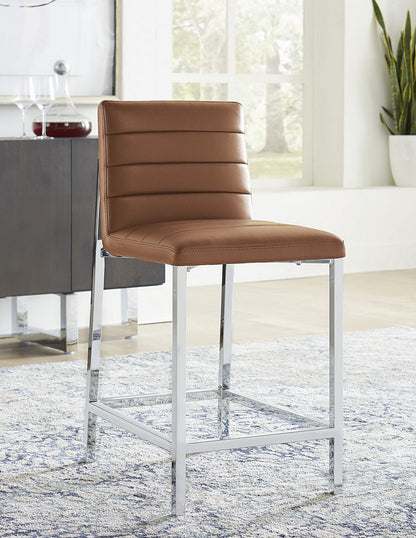 Modus Furniture - Amalfi Metal Back Counter Stool in Cognac Leather Set of 2 - 1A8370M_2 view 3