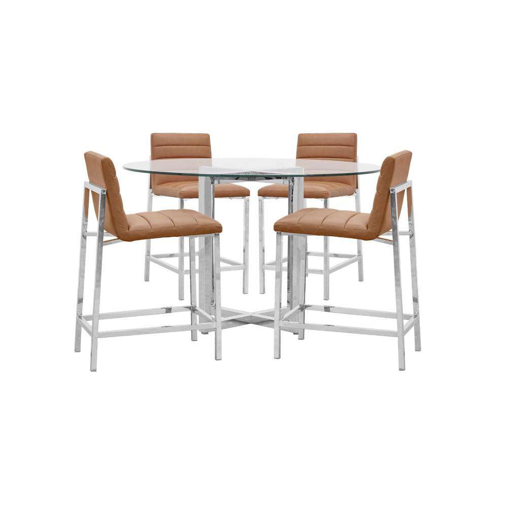 Modus Furniture - Amalfi Metal Back Counter Stool in Cognac (Set of 2) - 1A8370M view 4