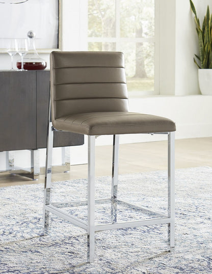 Modus Furniture - Amalfi Metal Back Counter Stool in Taupe Leather Set of 2 - 1AE270M_2 view 4