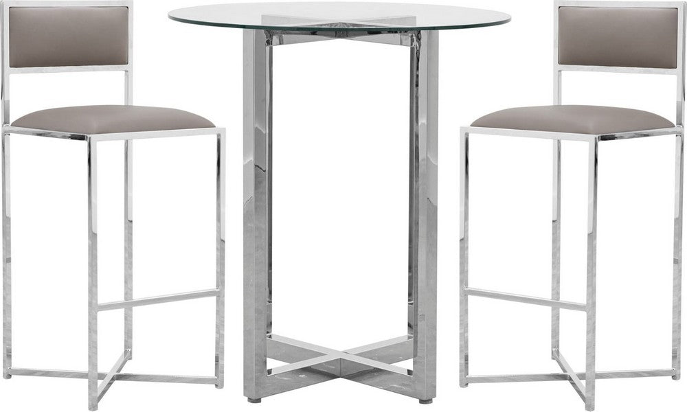 Modus Furniture - Amalfi X-Base Bar Stool in Taupe Leather - 1AE268X_1 view 4