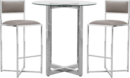 Modus Furniture - Amalfi X-Base Bar Stool in Taupe Leather Set of 2 - 1AE268X_2 view 4