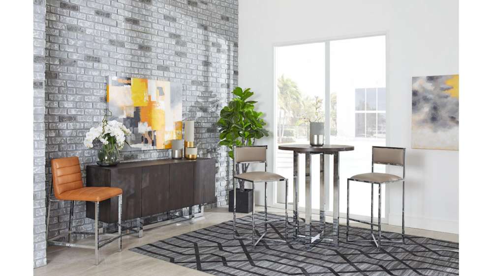 Modus Furniture - Amalfi X-Base Bar Stool in Taupe (Set of 2) - 1AE268X view 4