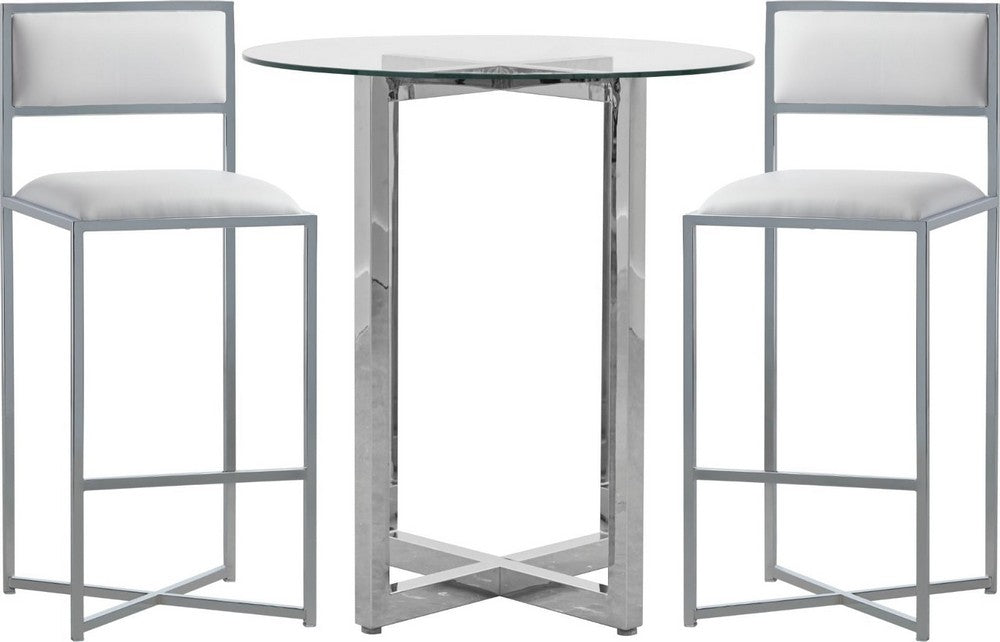 Modus Furniture - Amalfi X-Base Bar Stool in White Leather - 1AA468X_1 view 5
