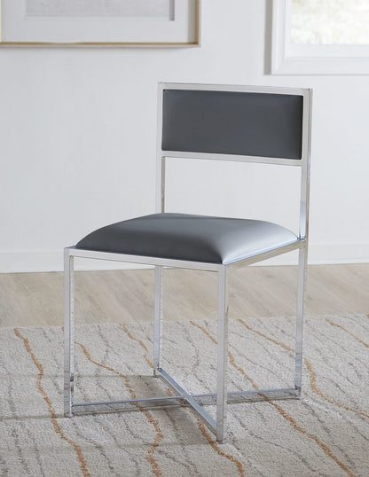 Modus Furniture - Amalfi X-Base Chair in Cobalt Leather Set of 2 - 1AE866X_2 view 3