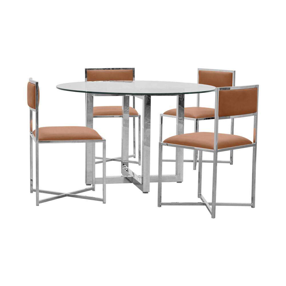 Modus Furniture - Amalfi X-Base Chair in Cognac (Set of 2) - 1A8366X veiw 4