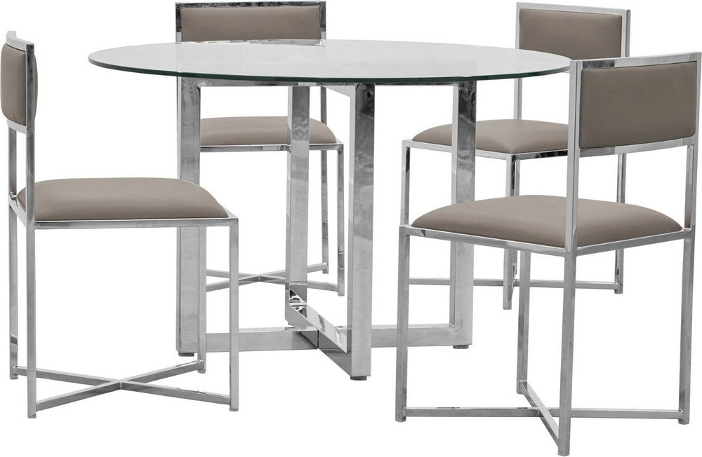 Modus Furniture - Amalfi X-Base Chair in Taupe Leather Set of 2 - 1AE266X_2 view 3