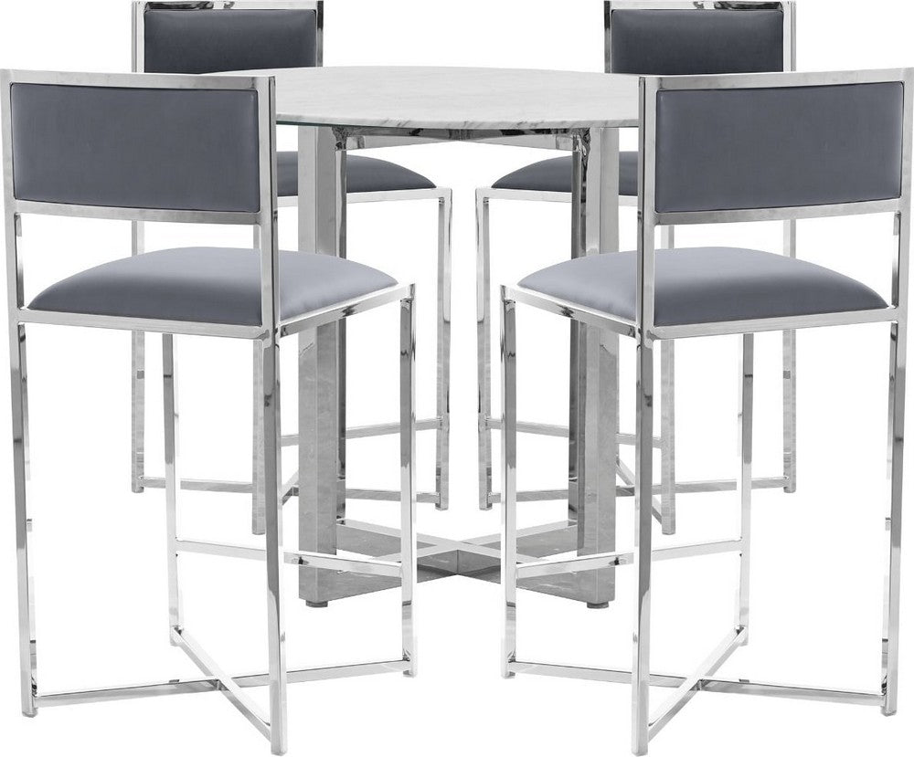 Modus Furniture - Amalfi X-Base Counter Stool in Cobalt Leather Set of 2 - 1AE870X_2 view 4