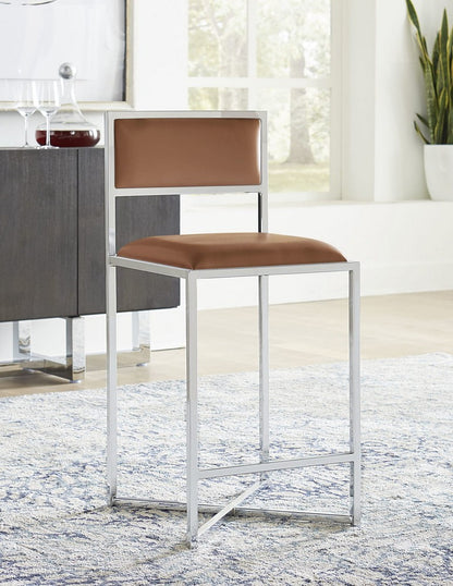 Modus Furniture - Amalfi X-Base Counter Stool in Cognac Leather Set of 2 - 1A8370X_2 view 3