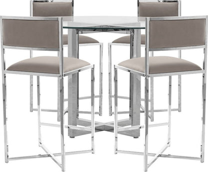 Modus Furniture - Amalfi X-Base Counter Stool in Taupe Leather Set of 2 - 1AE270X_2 view 4