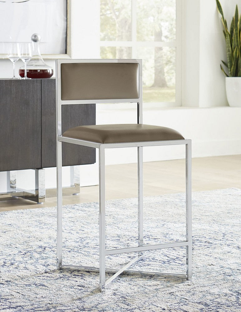 Modus Furniture - Amalfi X-Base Counter Stool in Taupe Leather Set of 2 - 1AE270X_2 view 5