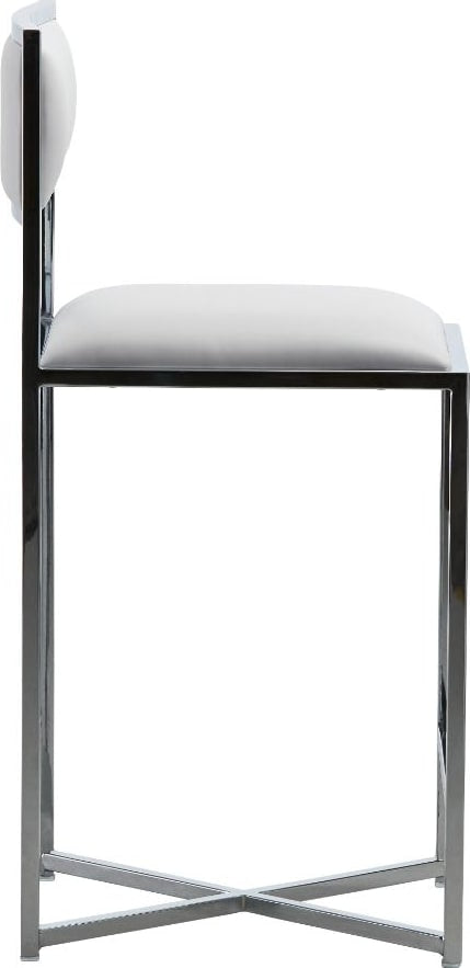 Modus Furniture - Amalfi X-Base Counter Stool in White Leather - 1AA470X_1 view 3
