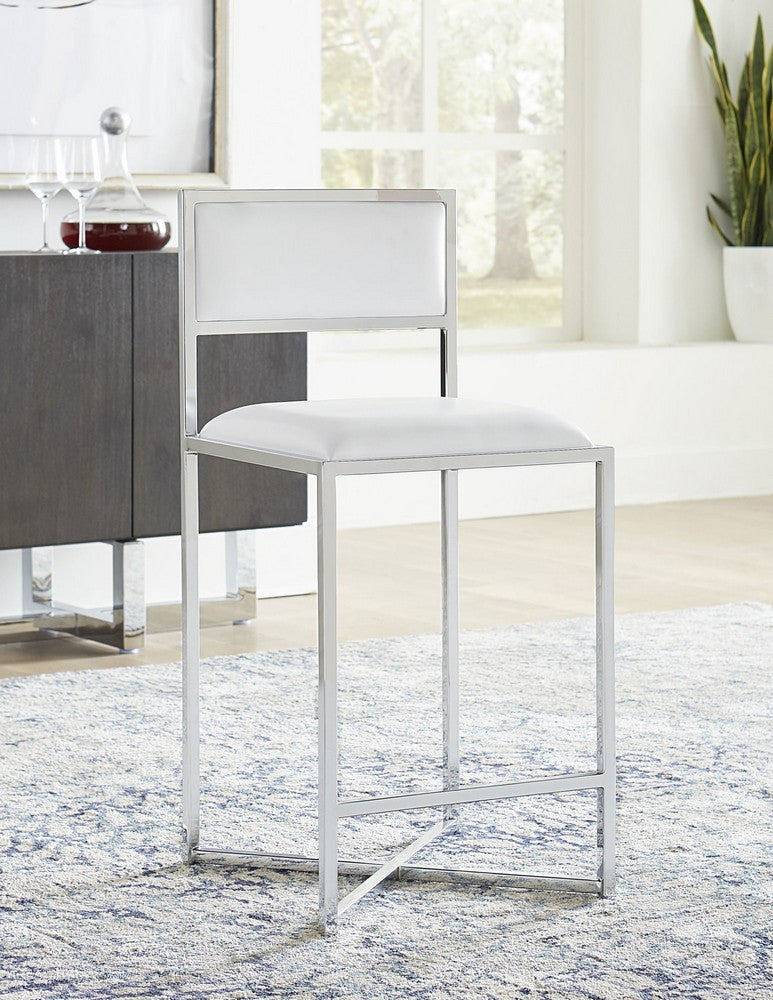 Modus Furniture - Amalfi X-Base Counter Stool in White Leather - 1AA470X_1 view 6