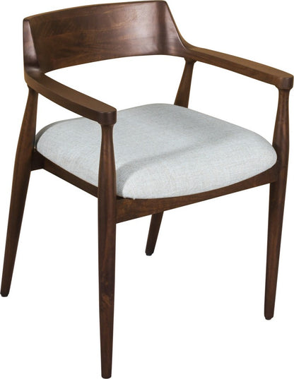 Modus Furniture - Amaroo Solid Mango Linen Upholstered Dining Arm Chair in Honey Date - ULYF63 view 1
