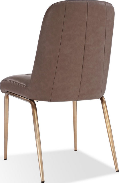 Modus Furniture - Apollo Upholstered Dining Chair in Cinnamon Synthetic Leather and Brushed Bronze Metal Set of 2 - PUSJ63BPJ_2 view 4