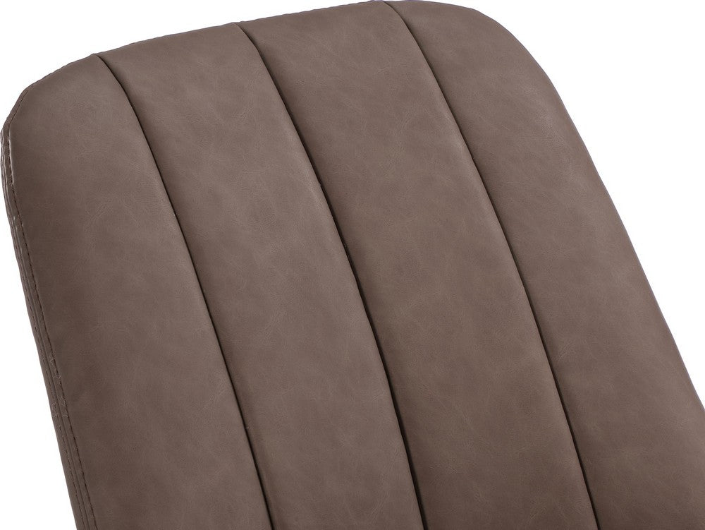 Modus Furniture - Apollo Upholstered Dining Chair in Cinnamon Synthetic Leather and Brushed Bronze Metal Set of 2 - PUSJ63BPJ_2 view 5