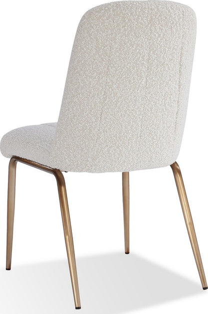 Modus Furniture - Apollo Upholstered Dining Chair in Ricotta Boucle and Brushed Bronze Metal - PUSJ63BMY_1 view 4