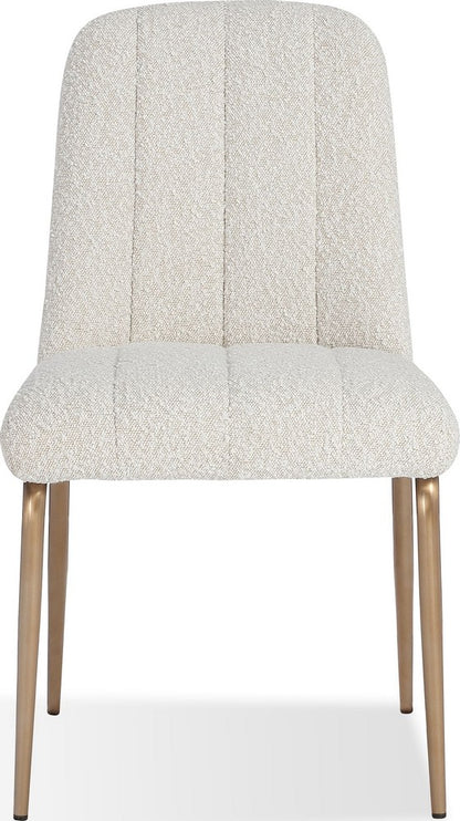 Modus Furniture - Apollo Upholstered Dining Chair in Ricotta Boucle and Brushed Bronze Metal Set of 2 - PUSJ63BMY_2 view 2