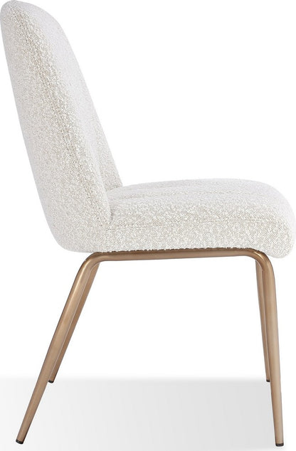 Modus Furniture - Apollo Upholstered Dining Chair in Ricotta Boucle and Brushed Bronze Metal Set of 2 - PUSJ63BMY_2 view 3