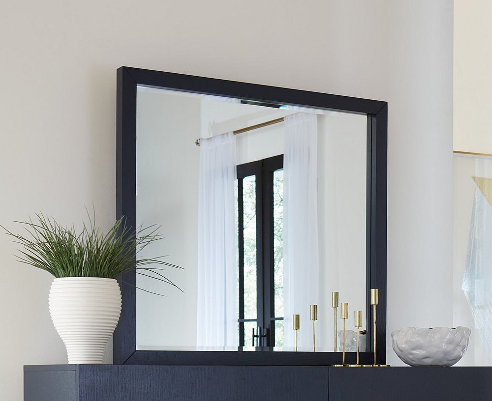 Modus Furniture - Argento Beveled Glass Wall or Dresser Mirror in Navy Blue - 9DKB83 view 4