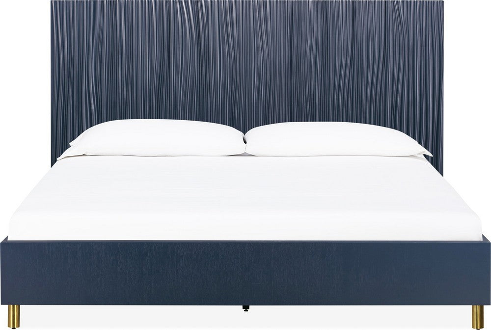 Modus Furniture - Argento Cal King Bed in Navy Blue and Burnished Brass - 9DKBH6 view 2