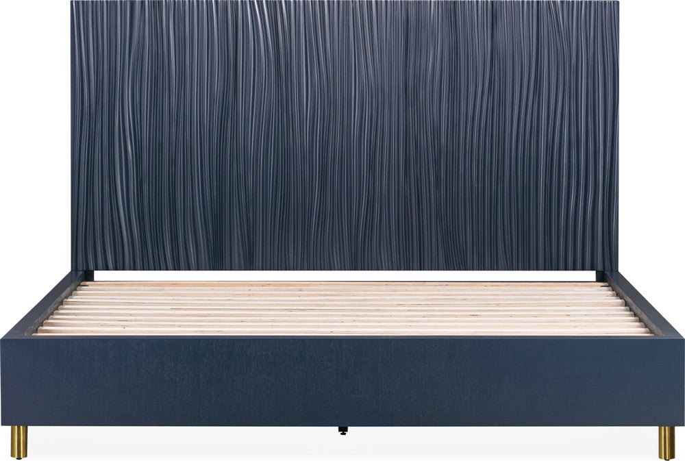 Modus Furniture - Argento Queen Bed in Navy Blue and Burnished Brass - 9DKBH5 view 5