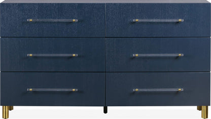Modus Furniture - Argento Six Drawer Dresser in Navy Blue and Burnished Brass (2024) - 9DKB82A view 1
