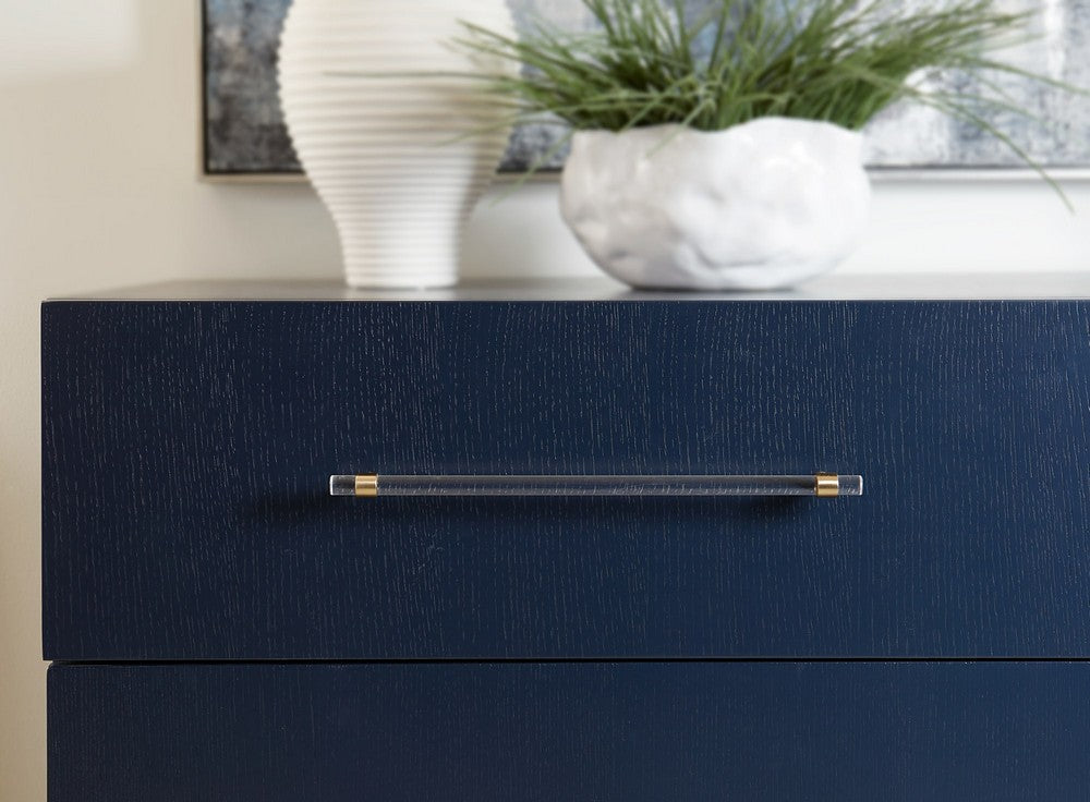 Modus Furniture - Argento Two Drawer USB Charging Nightstand in Navy Blue and Burnished Brass - 9DKB81 view 6
