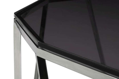 Modus Furniture - Aria Smoked Glass and Polished Stainless Steel Console Table - 4VG523 veiw 4
