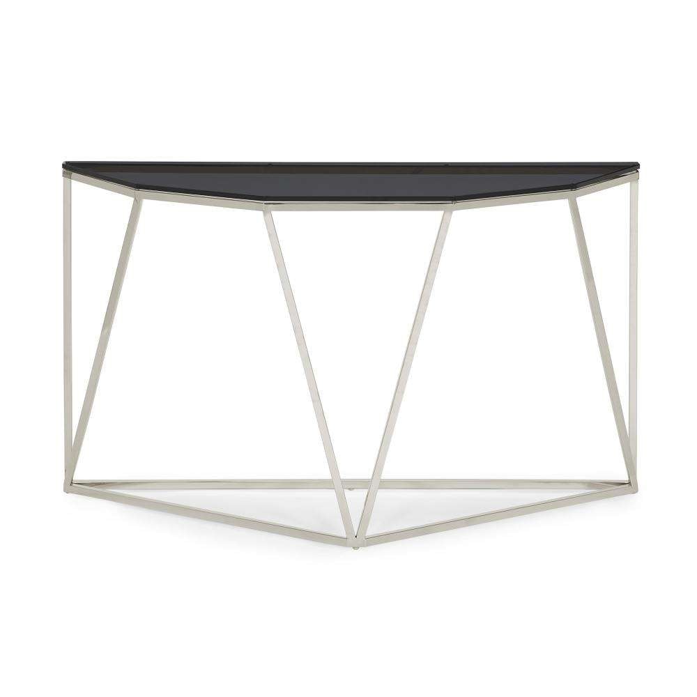 Modus Furniture - Aria Smoked Glass and Polished Stainless Steel Console Table - 4VG523 veiw 5