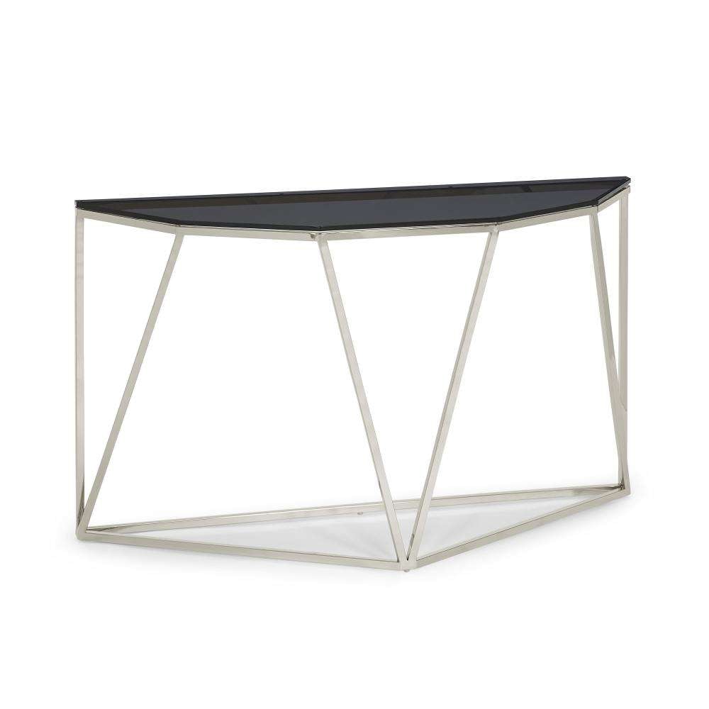 Modus Furniture - Aria Smoked Glass and Polished Stainless Steel Console Table - 4VG523 veiw 6