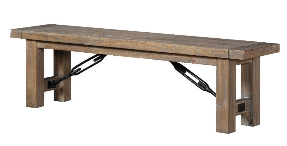 Modus Furniture - Autumn Solid Wood Dining Bench in Flink Oak - 8FJ865 veiw 1