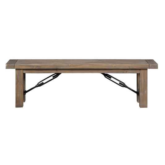 Modus Furniture - Autumn Solid Wood Dining Bench in Flink Oak - 8FJ865 veiw 2