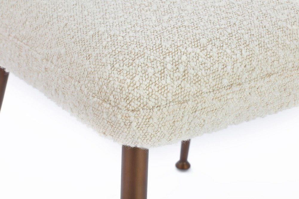 Modus Furniture - Avery Upholstered Dining Chair in Ricotta Boucle and Bronze Metal - PWTA63DMY_1 view 5