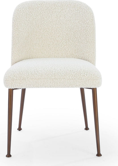 Modus Furniture - Avery Upholstered Dining Chair in Ricotta Boucle and Bronze Metal Set of 2 - PWTA63DMY_2 view 2