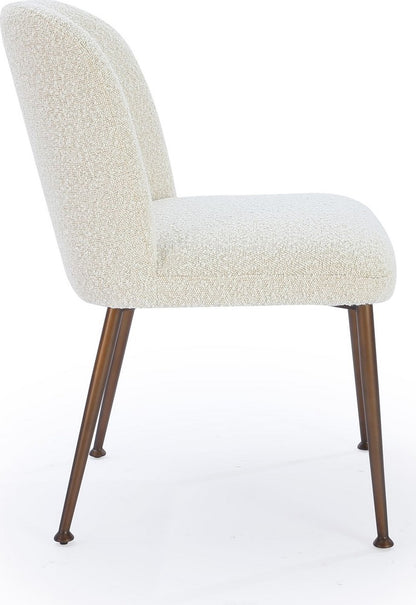 Modus Furniture - Avery Upholstered Dining Chair in Ricotta Boucle and Bronze Metal Set of 2 - PWTA63DMY_2 view 3