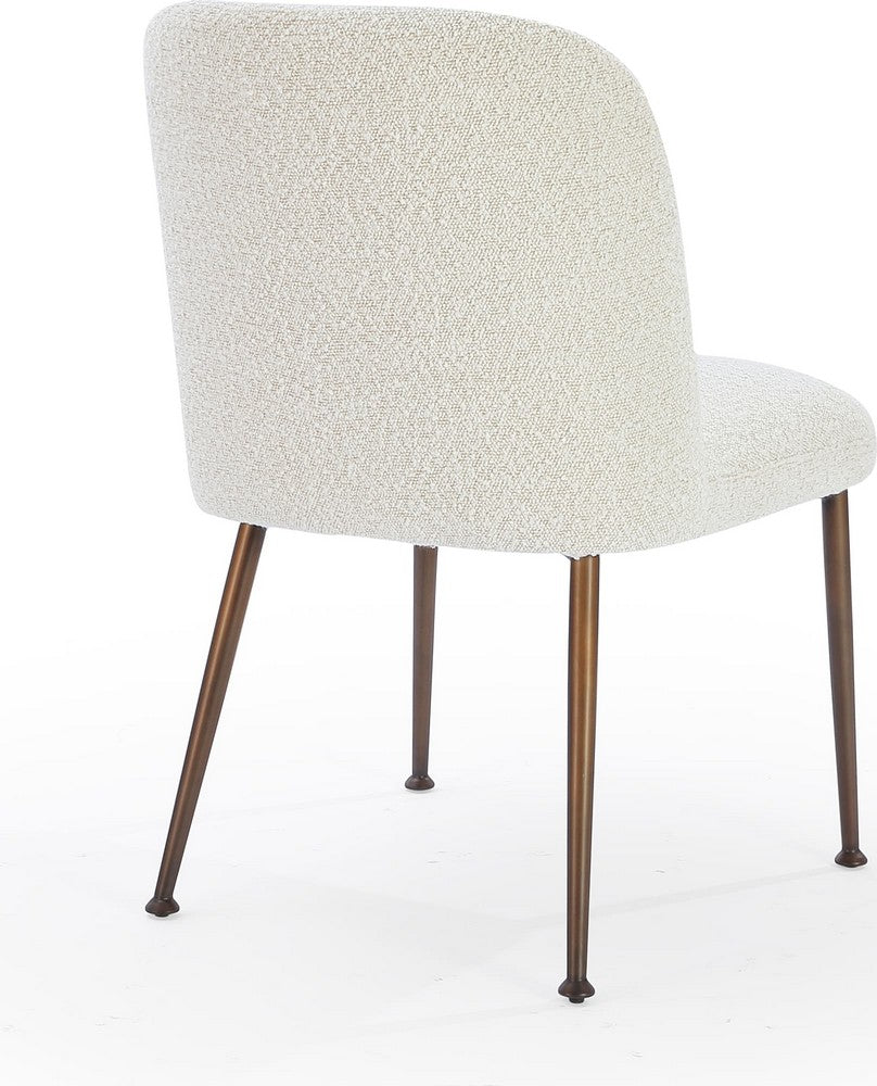 Modus Furniture - Avery Upholstered Dining Chair in Ricotta Boucle and Bronze Metal Set of 2 - PWTA63DMY_2 view 4