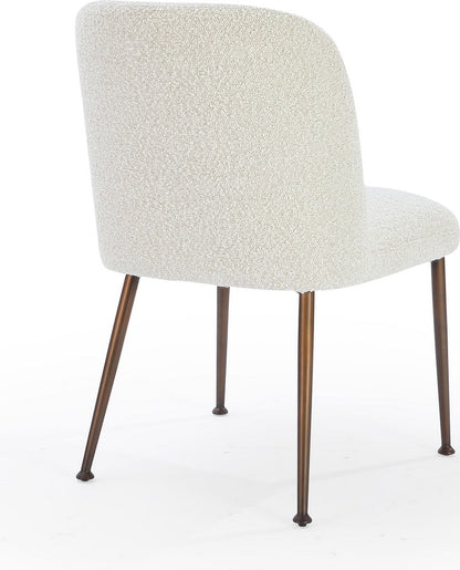Modus Furniture - Avery Upholstered Dining Chair in Ricotta Boucle and Bronze Metal Set of 2 - PWTA63DMY_2 view 4