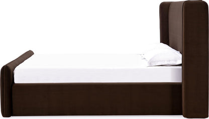 Modus Furniture - Bacall Full-size Velvet Upholstered Wingback Platform Bed in Cola (2026) - PCRJK4 view 3