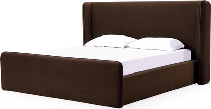 Modus Furniture - Bacall King-size Velvet Upholstered Wingback Platform Bed in Cola (2026) - PCRJK7 view 1