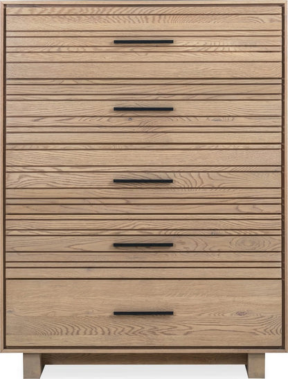 Modus Furniture - Batten Five Drawer Slatted Chest in Blonde Oak - NERM84 view 2
