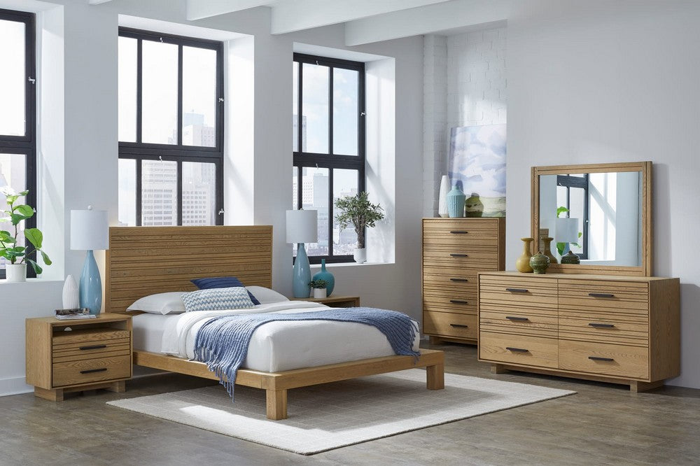 Modus Furniture - Batten Five Drawer Slatted Chest in Blonde Oak - NERM84 view 6