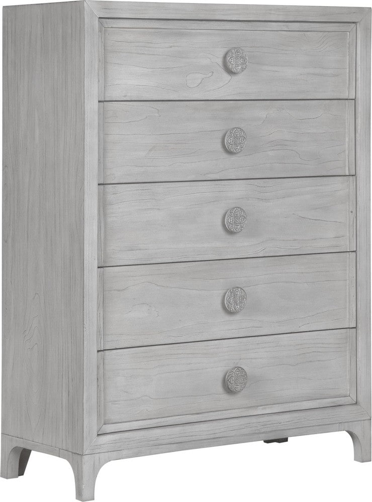 Modus Furniture - Boho Chic Five-Drawer Chest in Washed White (2024) - 1JQ984A view 1