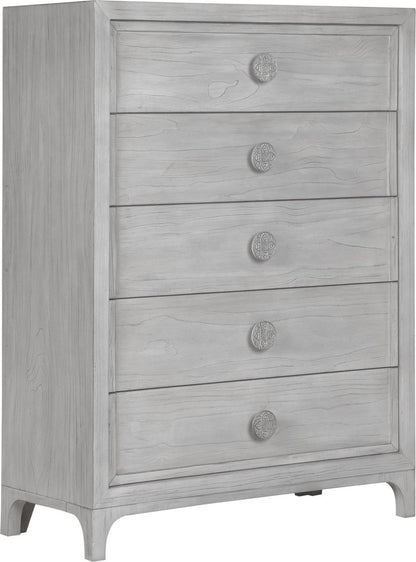 Modus Furniture - Boho Chic Five-Drawer Chest in Washed White (2024) - 1JQ984A view 1