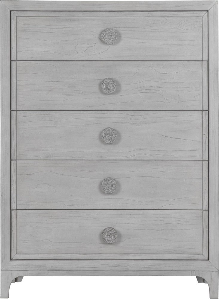 Modus Furniture - Boho Chic Five-Drawer Chest in Washed White (2024) - 1JQ984A view 2